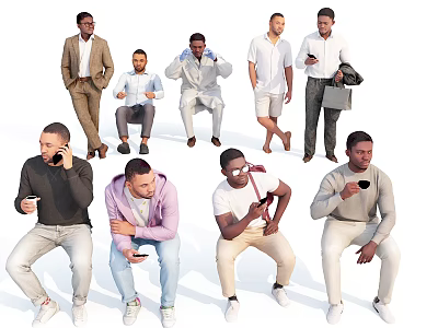 Casual Man Boy Student Business Person Business Person Standing Person Standing Person Sitting Person 3d model