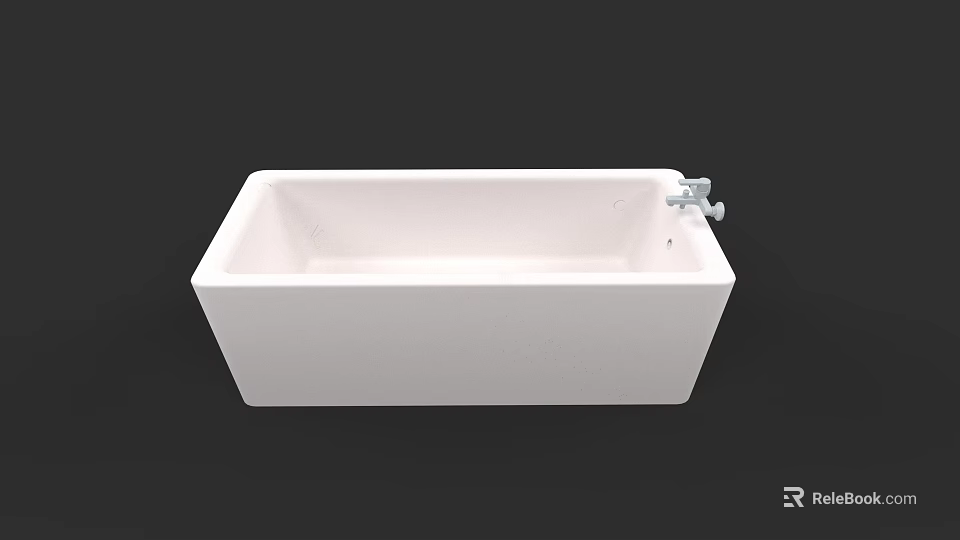 Modern Bathroom Ensemble Featuring White Freestanding Bathtub And Chrome Faucet 3d model 