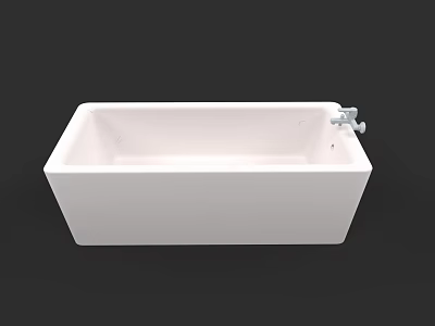 Modern Bathroom Ensemble Featuring White Freestanding Bathtub And Chrome Faucet 3d model