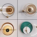 Modern Wall Decor With Geometric Metal Rings Spherical Accents And Gold Green Tones