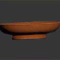 Orange Round Ceramic Bowl With Smooth Glaze For Daily Household Use