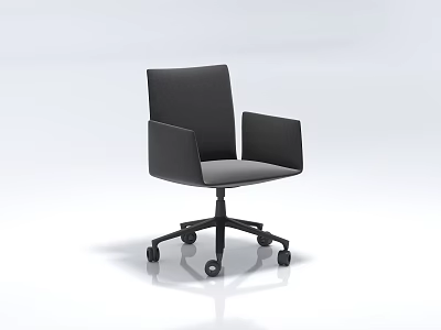 Modern Black Office Chair With Adjustable Armrests And Rolling Casters 3d model