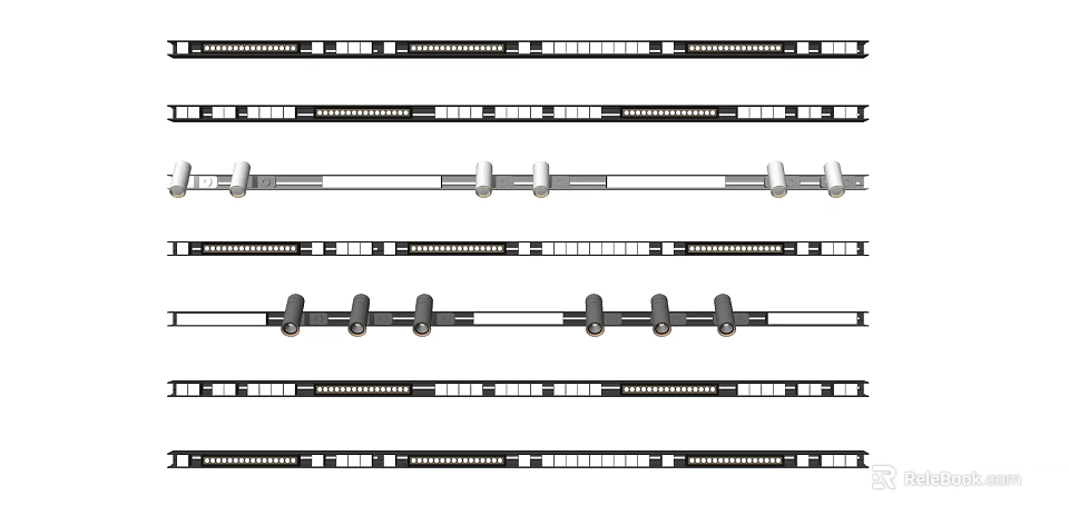 Various Designs of Downlights and Spotlights with Mounting Brackets for Indoor Lighting 3d model 