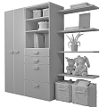 Modern Wardrobe Wall Rack Toy Book Box 3d model