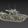 Military Camouflage Armored Tank With Main Gun Tracks And Antenna System