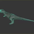 Realistic Tyrannosaurus Rex Dinosaur Model Standing On Dark Background With Reflection