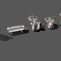 Industrial Equipment Featuring Stainless Steel Storage Tanks And Piping Systems