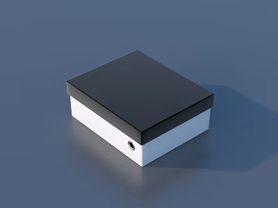 Black And White Square Daily Living Product Box With Small Hole On Top 3d model