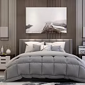 Modern background double bed combination 3d model