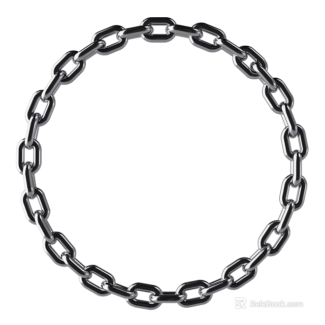 Stylish Circular Metal Chain Decorative Ornament Set For Modern Home Interior Decor 3d model 