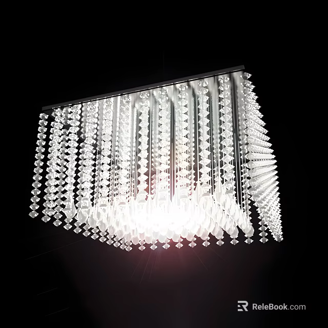 Stunning Crystal Chandelier With Hanging Prismatic Drops And Illuminated Glow 3d model 