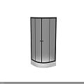 Modern Shower Sauna Enclosure With Glass Door Black Frame And Marble Base