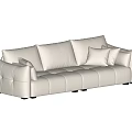 Modern Multiplayer Sofa Cream Sofa 3d model
