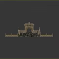 Ornate Traditional Stone Architectural Components With Archway Fence Columns And Sculptures