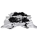 Stylish Modern Abstract Shaped Rug With Black White Irregular Patterns