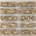 Various Stone Patterns And Textures Feature Wall Design For Landscaping Projects 3d model