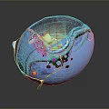 Sci Fi Game Movie Character Blue Transparent Sphere With Glowing Interior And Surface Patterns 3d model