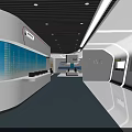 Electrical Drive Exhibition Hall Design for INVT Modern Space with Display Areas and Visitor Walkway