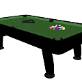 Billiard Table Sports Equipment With Green Felt Surface Black Frame Triangle Rack And Balls