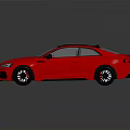Red Sports Coupe Car With Black Roof And Sleek Black Rims