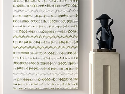 Square Beige Rug With Geometric Wave And Dot Patterns In Modern Interior Decor 3d model