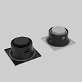 Black and White Square Recessed Downlights Modern Ceiling Lighting for Home Interior