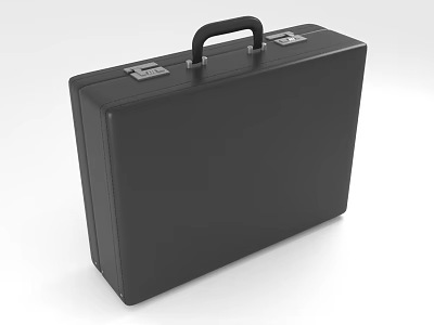 Black Hard Shell Briefcase With Sturdy Handles Professional Design And Metal Clasps 3d model