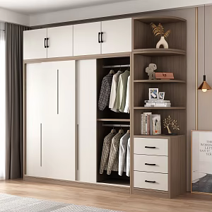 wardrobe sliding door wardrobe clothes ornaments hanging painting carpet 3d model