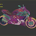 Ducati Motorcycle With Black And Red Modern Design Red Frame And Golden Wheels
