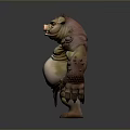Boar Like Mythical Creature Character With Muscular Arms Bulky Body And Tusks