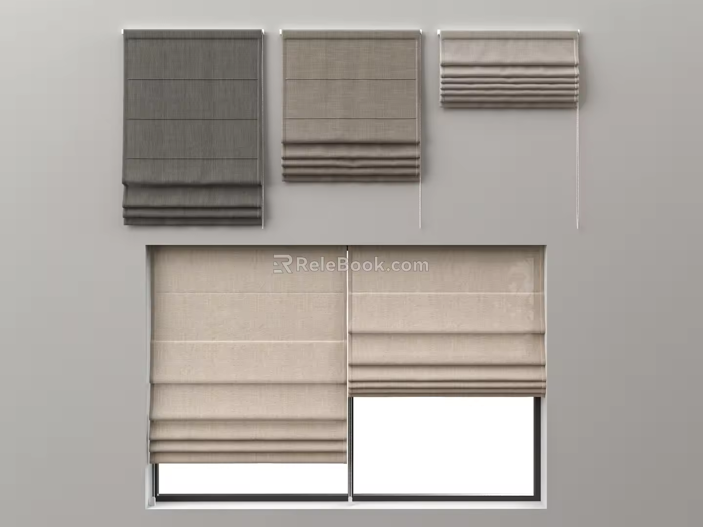 Modern linen roller shutter 3d model
