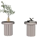 Modern Side Table Side Corner Table Round Table Coffee Table Small Round Stool Bedside Table Plant Decoration Ornaments 3d model