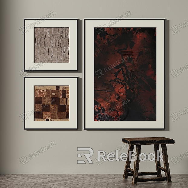 Retro abstract decorative painting model