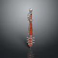 Animal Themed 3D Decorative Figurine With Red Silver Ornate Details And Reflective Base