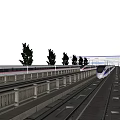 Modern high-speed rail high-speed rail EMU 3d model