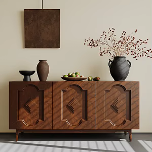 Quiet Ancient Style Entrance Cabinet Vase Dried Ornaments Fruit Plate Ornaments Jewelry Ornaments 3d model