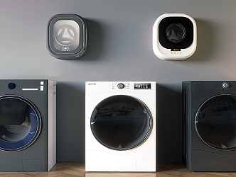 Modern Washer Dryer Wall Mounted Washing Machine 3d model