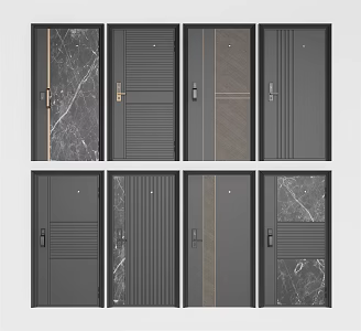Modern security door security door entry door 3d model