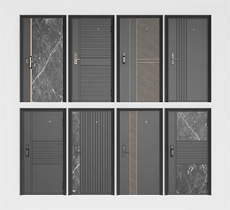 Modern security door security door entry door 3d model