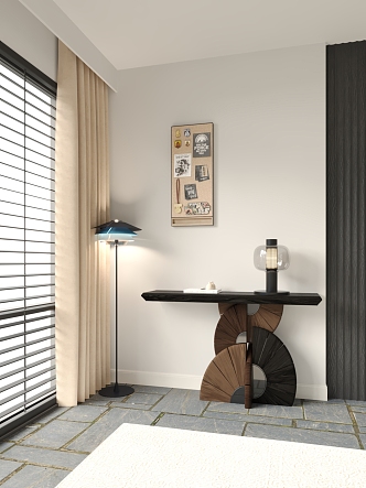 Modern Entrance Cabinet Side Cabinet Entrance Floor Lamp 3d model