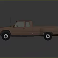 Brown Classic Pickup Truck With Double Cab And Open Bed Design