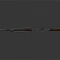 Vintage Machine Gun With Wooden Stock Metal Body And Magazine Design