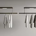 Modern Clothes Rack Design With Hanging Black White And Gray Garments