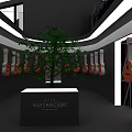 Sleek Modern Wine And Tobacco Shop With Black Exterior And Starry Interior Glass Entrance