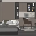 Modern Tatami Bedroom Interior Design With Tatami Bed Bookshelves Desk And Window Blinds