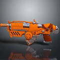 Orange Sci Fi Weapon With Mechanical Design And Futuristic Detailed Structure 3d model