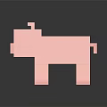 Cute Pink Blocky Pig 3D Model With Pixel Art Style And Smooth Surface Design