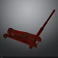 Red Hydraulic Car Jack Equipment With Wheels And Handle For Repair