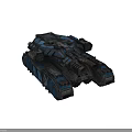 Armored Military Vehicle with Heavy Duty Tracks Blue Mechanical Details and Reinforced Armor Design