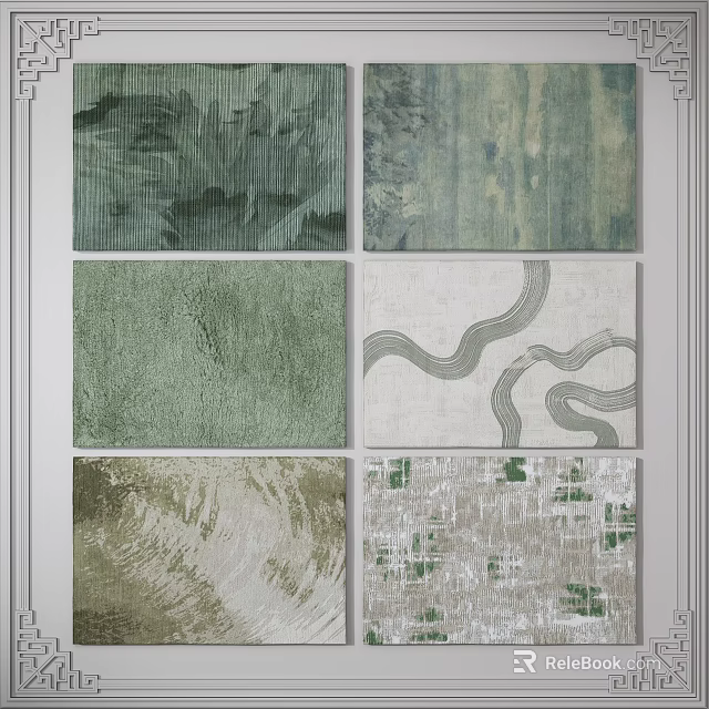 Square Rugs Collection Featuring Diverse Patterns And Color Options For Home 3d model